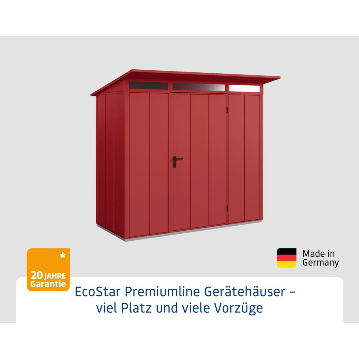 EcoStar  Gerätehaus Elegant-PTyp 1RAL3004 1 flg Bild 2