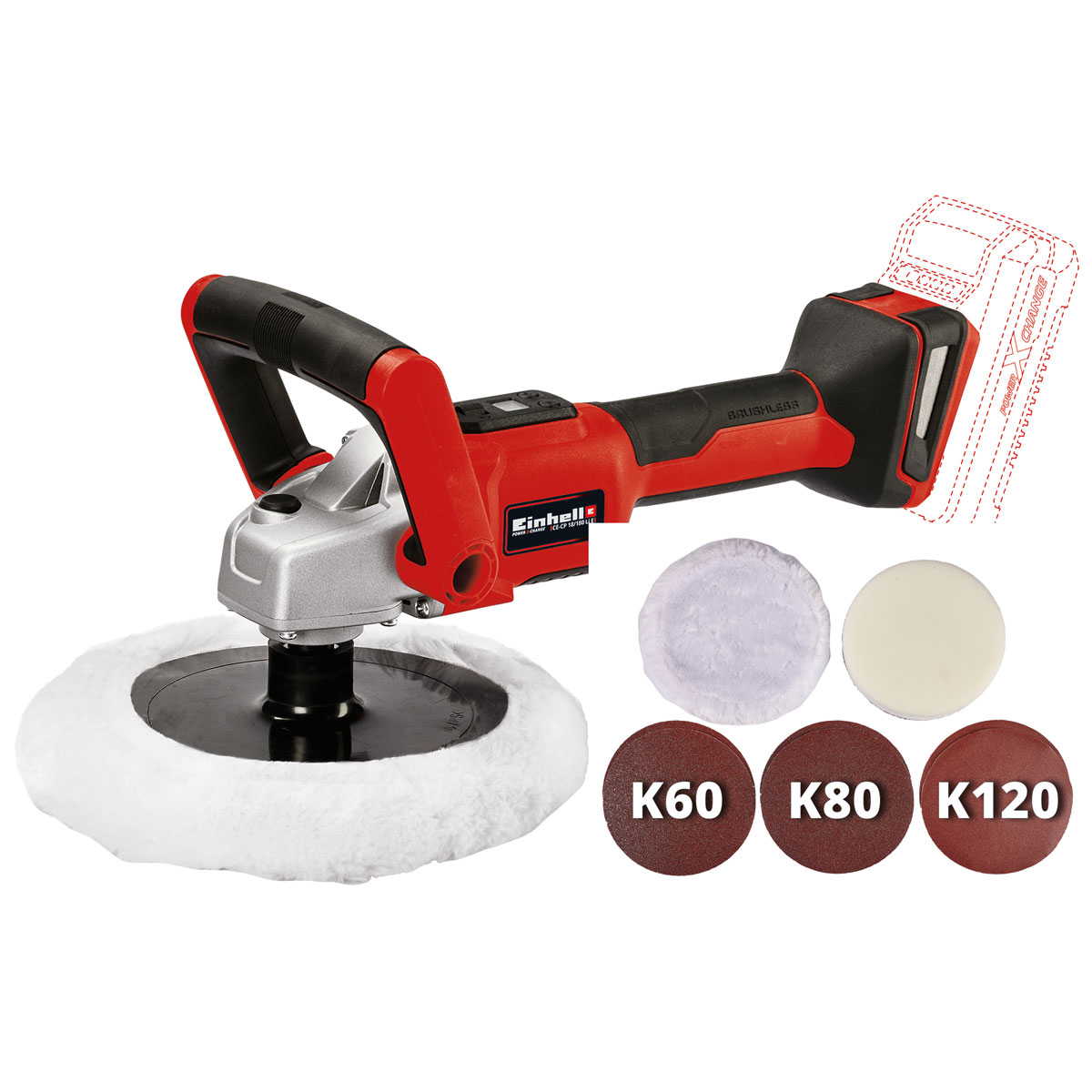 Einhell Akku-Polier- und Schleifmaschine C E-CP 18/180 Li-E-Solo Bild 3