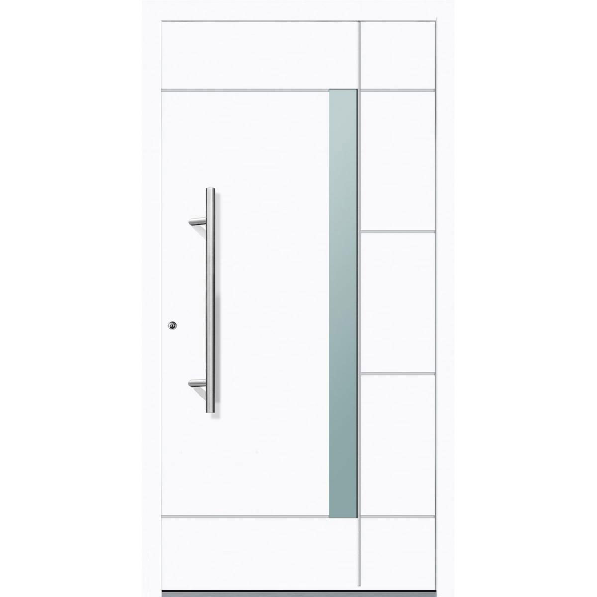 Aluminium Sicherheits-Haustür Vicenza Exklusiv 75 mm weiß 110 x 210 cm Anschlag links inkl Griffset