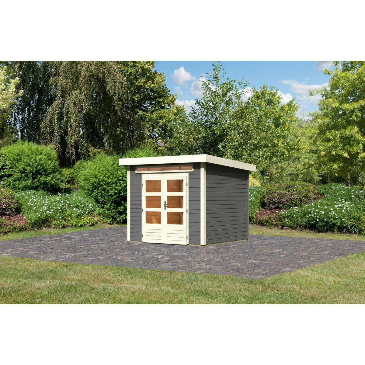 Karibu Gartenhaus Kandem 3 terragrau