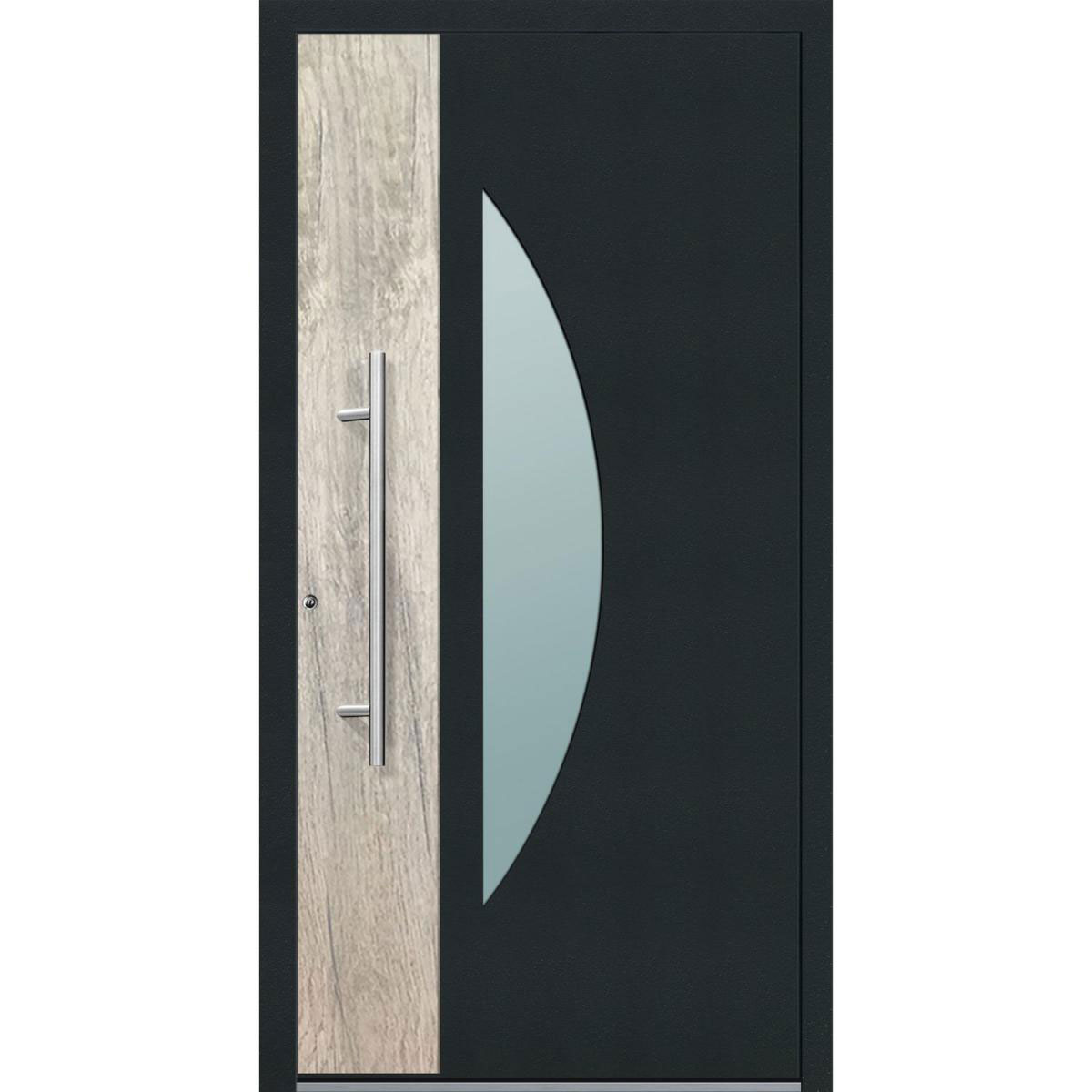 Aluminium Sicherheits-Haustür Modena Exklusiv 75 mm anthrazit 100 x 210 cm Anschlag links inkl Griffset