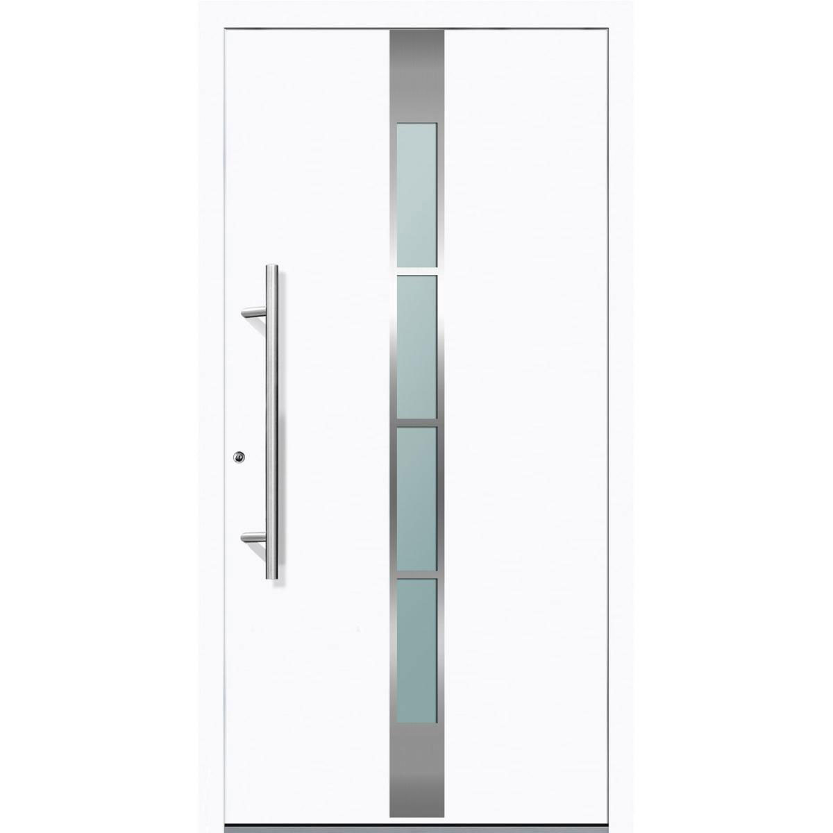 Aluminium Sicherheits-Haustür Ferrara Exklusiv 75 mm weiß 110 x 210 cm Anschlag links inkl Griffset