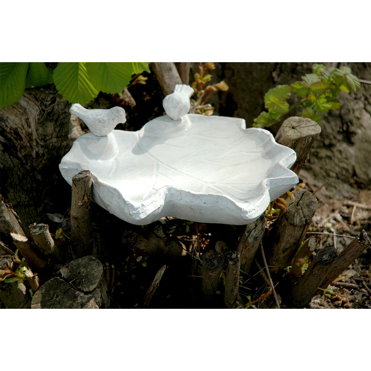 Marken im Fokus dobar Vogeltränke Blatt-Paradies 31 | 5,5 Weiß x K000065028 x 29,5 cm Keramik