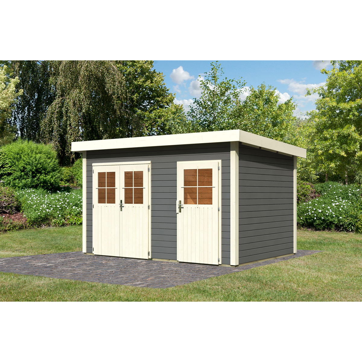 Karibu Gartenhaus Tintrup terragrau