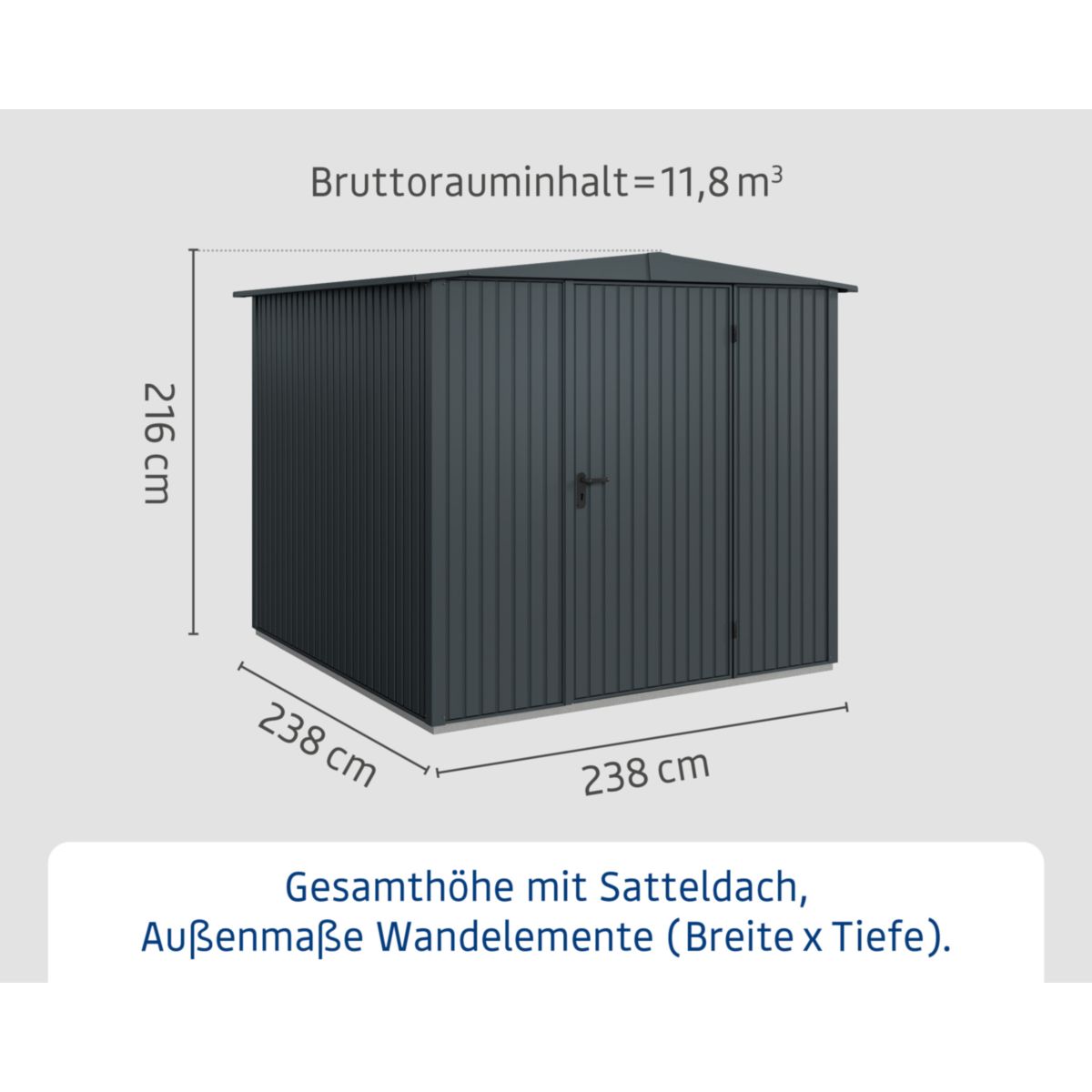 EcoStar  Gerätehaus Trend-STyp 2RAL7016 1 flg Bild 3