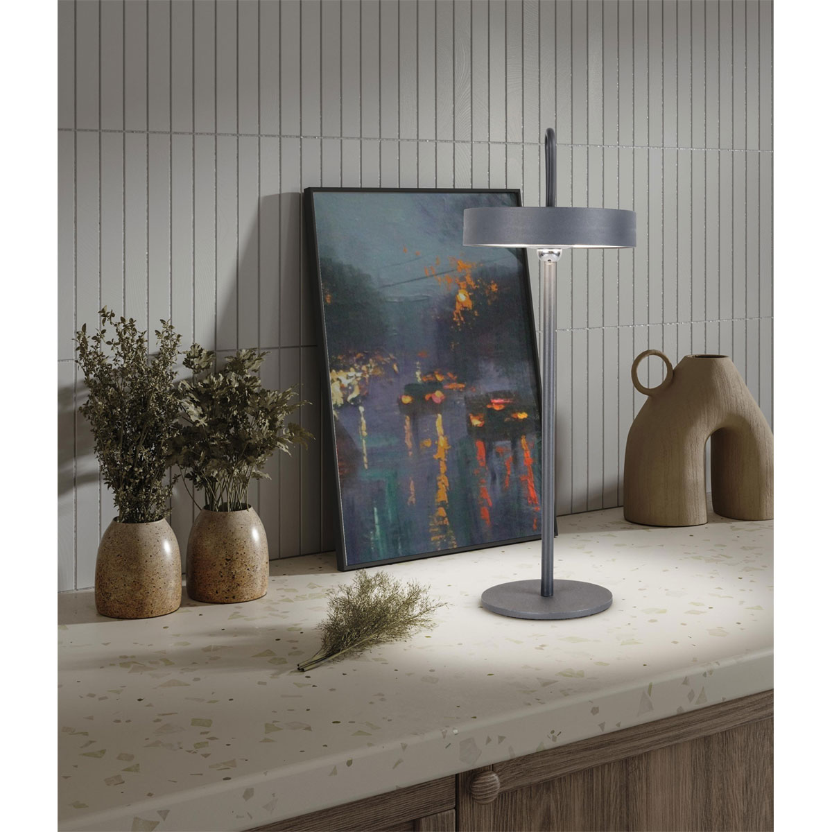 TL Ella Metall/KS grauLxBxH 12,5x12,5x35cm dimmbar Bild 10