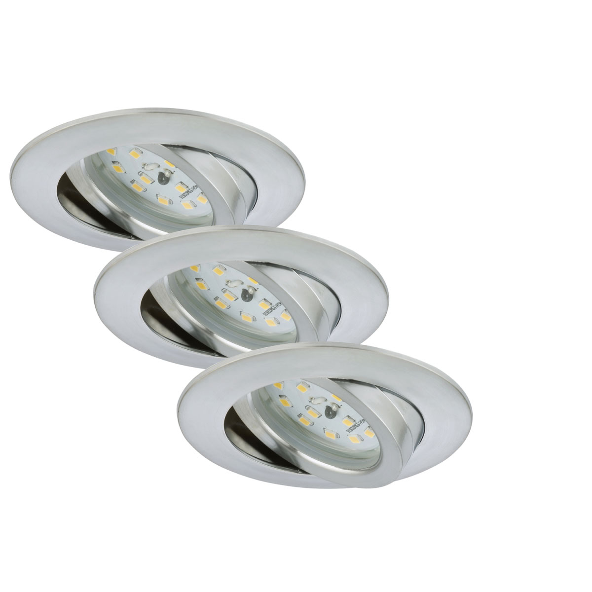 Briloner LED-Einbauleuchte Aluminium 3xLED