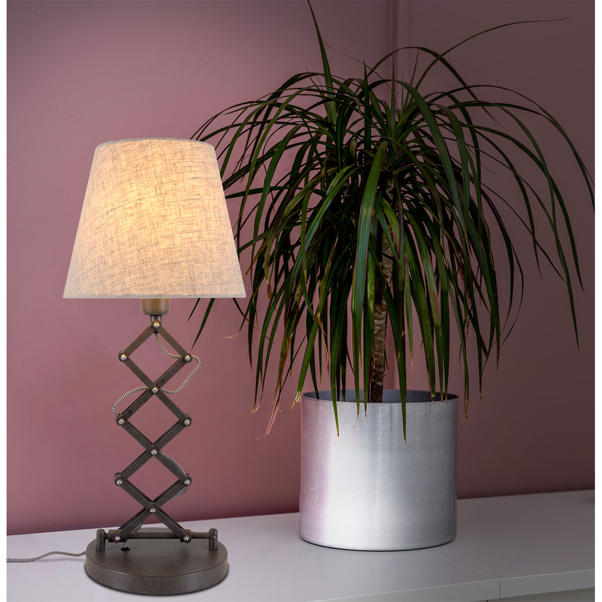 näve  Tischleuchte Adrienne natur Textil Bild 4