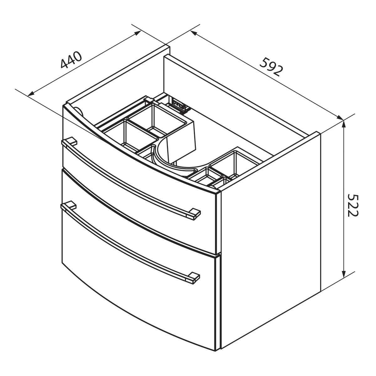 Fackelmann  Waschtisch-Set B.Style 632 x 543 x 460 mm Nature Oak/Weiß Bild 8