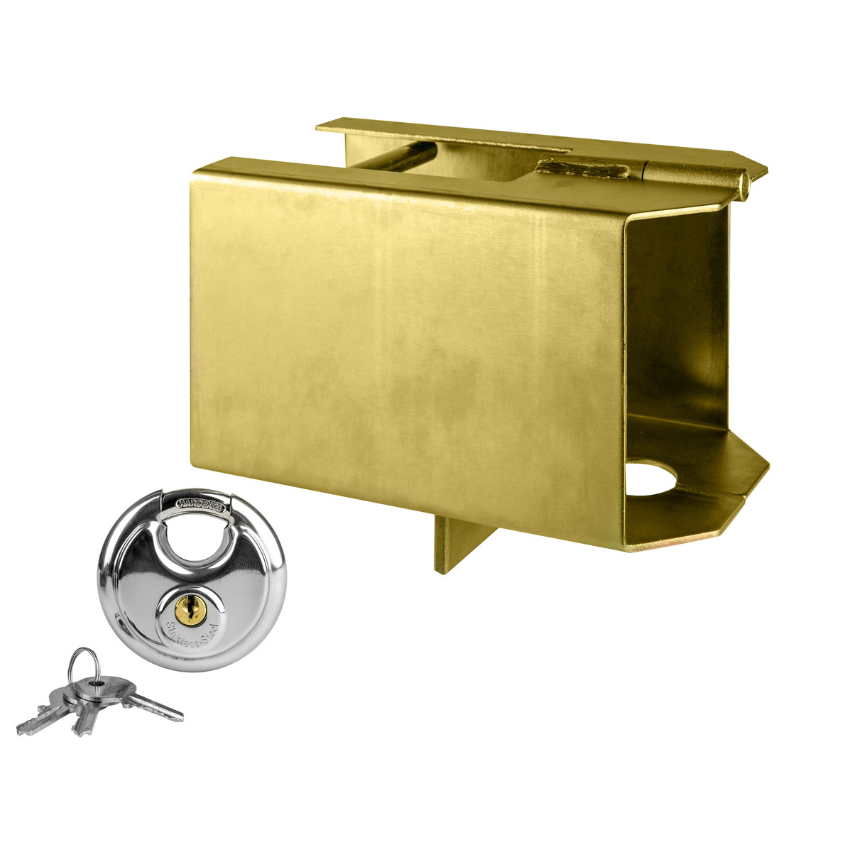 LAS 11801 Kastensicherung mit Schloss und abgeschrägten Ecken