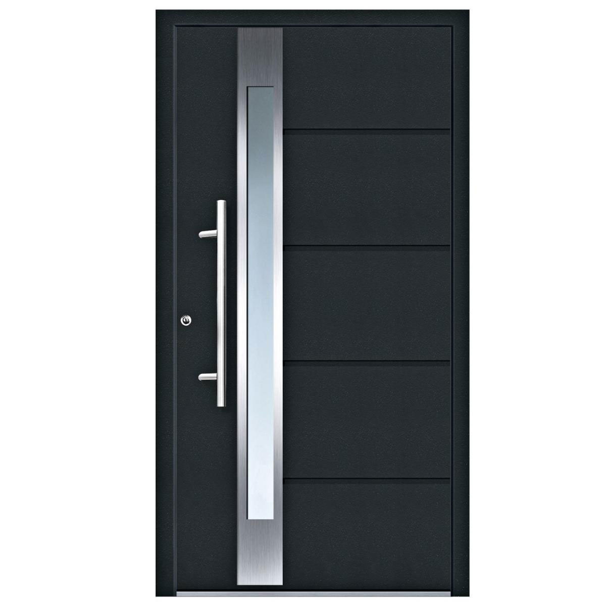 Aluminium-Sicherheitshaustür Rom Superior 60 mm anthrazit 100 x 200 cm Anschlag links inkl Griffset