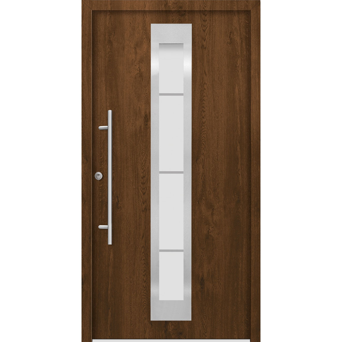 SplenDoor Premium-Haustür Passivedoor Malmo RC2 energiesparend einbruchsicher nussbaum 100 x 210 cm links