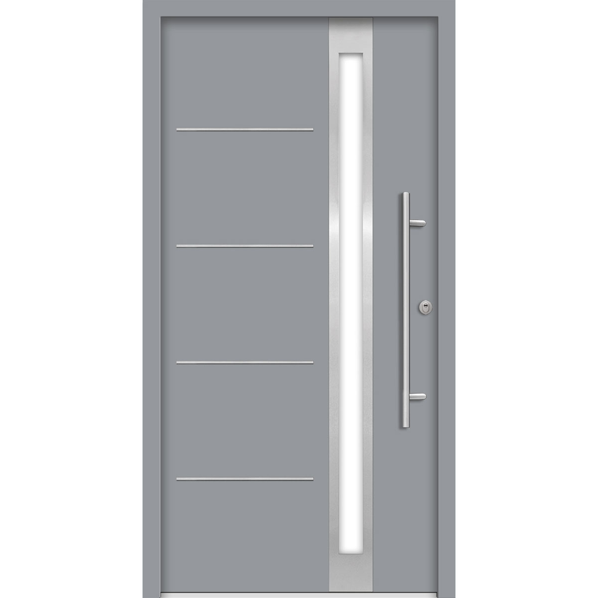 SplenDoor Premium-Haustür Passivedoor Umea RC2 energiesparend einbruchsicher grau 100 x 200 cm rechts