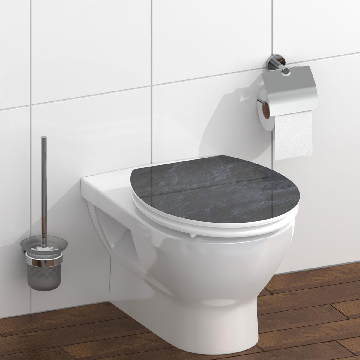 Schütte MDF HG WC-Sitz BLACK STONE mit Absenkautomatik Bild 8