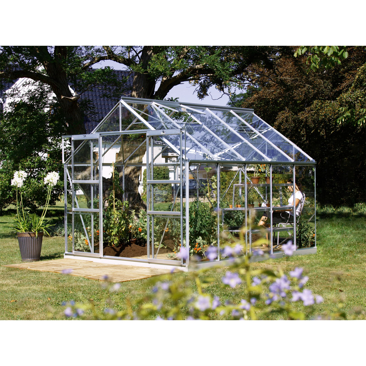 Vitavia Gewächshaus Mars 8300 8,3m² 3 mm Einscheibensicherheitsglas silber