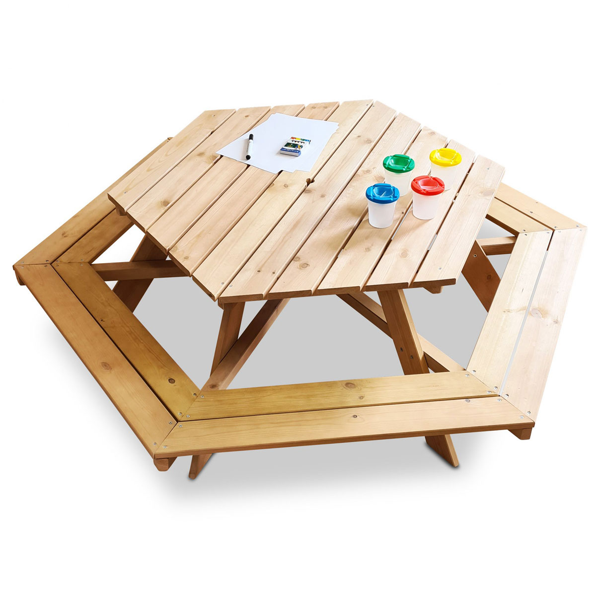 Kinder Picknicktisch Holzbank Tisch Sitzgarnitur Gartengarnitur Sitzgruppe Holz 