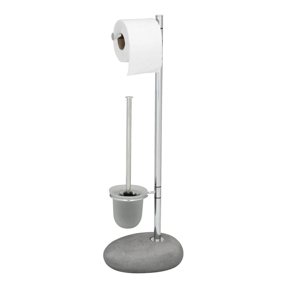 Wenko Stand WC-Garnitur Pebble Stone grau | 599661