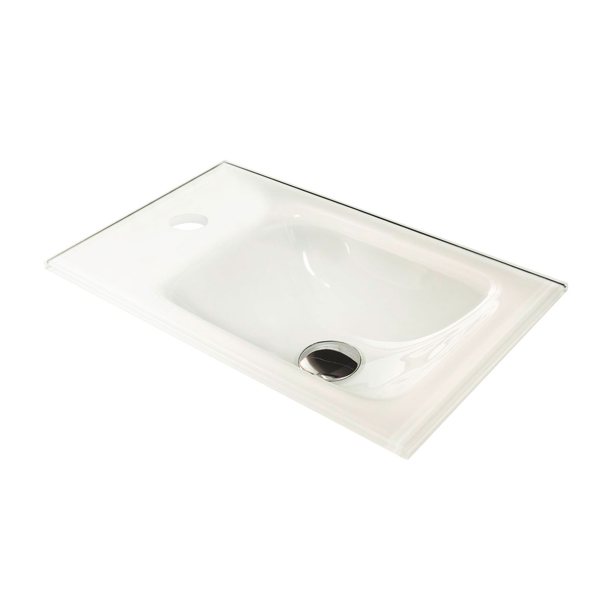 Fackelmann  Gäste-WC Glasbecken SBC 450 x 97 x 250 mm Weiß links wie rechts verwendbar Bild 3