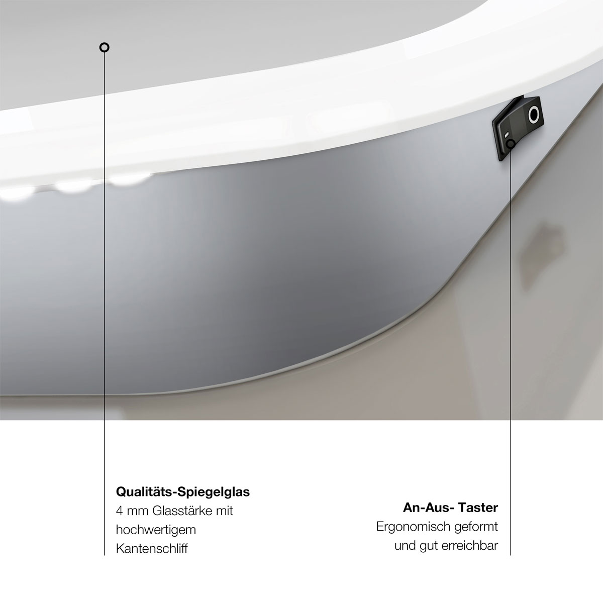 DSK  Design LED Lichtspiegel Silver Luna Dm 59 cm Bild 5