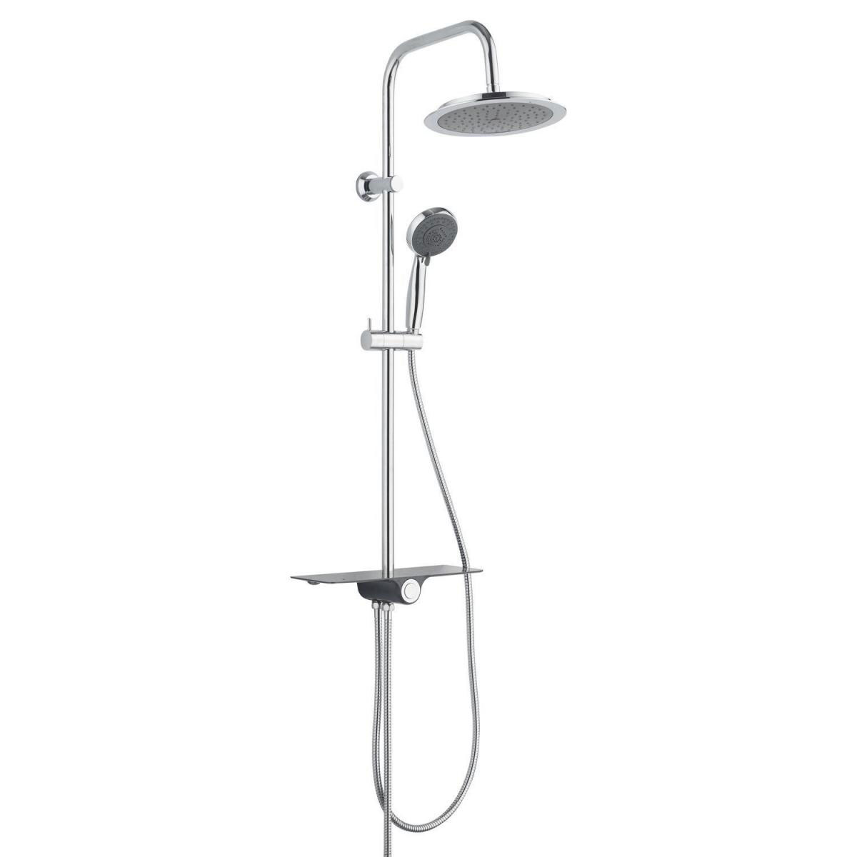 Überkopfbrauseset Aquastar mit Ablage chrom-anthrazit Bild 1