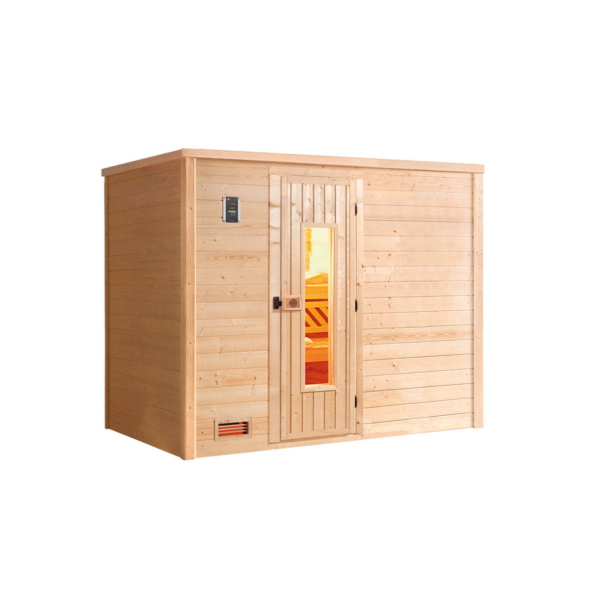 Weka  Premium Massivholz-Sauna Bergen Größe 2 Sparset 7,5 kW OS