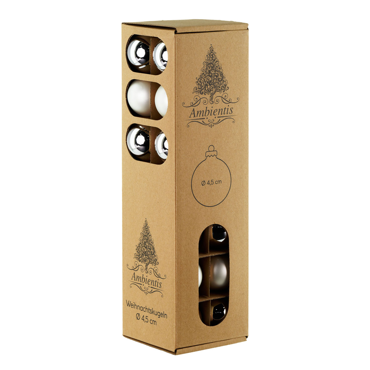 Ambientis Glaskugeln 4,5 cm silber weiß Mix Bild 2