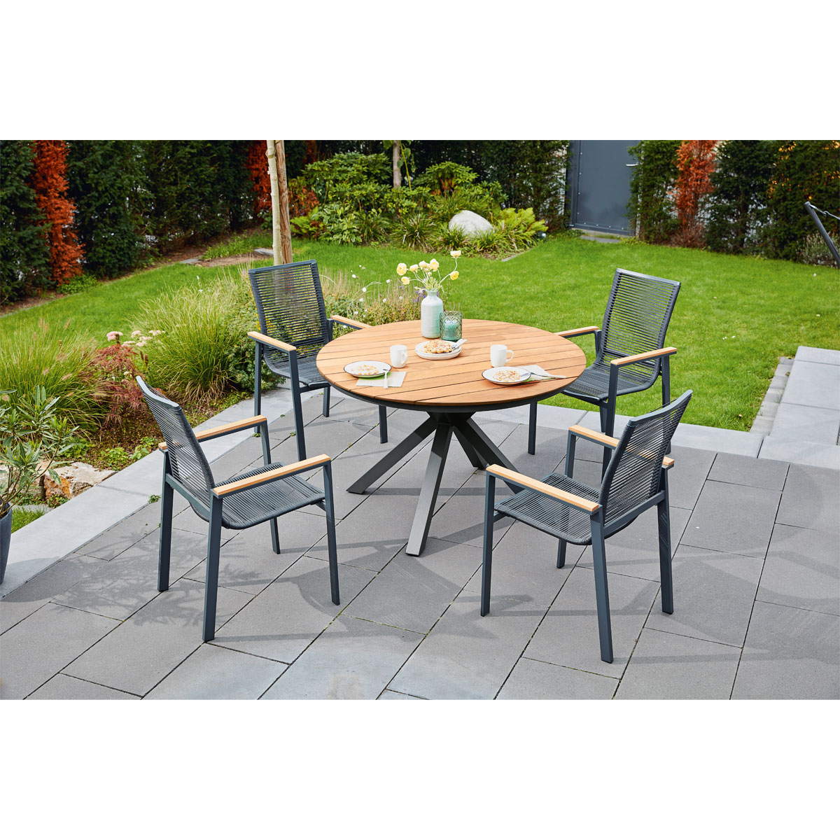 Haveson Gartentisch Rondo Teakholz Bild 2