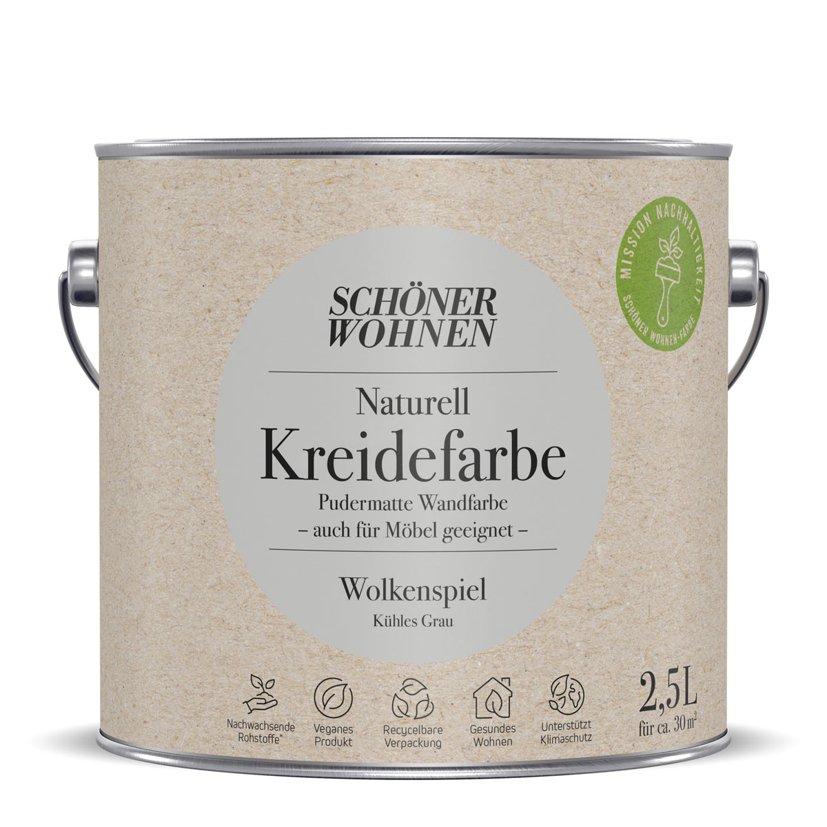 Schöner Wohnen Farbe Naturell Kreidefarbe 2,5 L Wolkenspiel