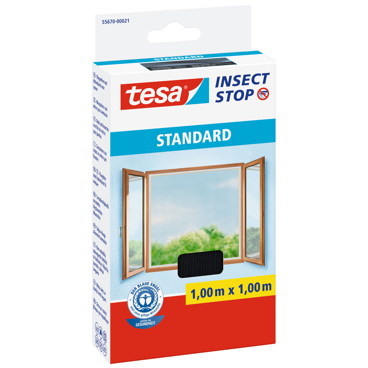 Tesa Fliegengitter Standard für Fenster anthrazit 1 x 1 m Tesa Fliegengitter Standard für Fenster anthrazit 1 x 1 m