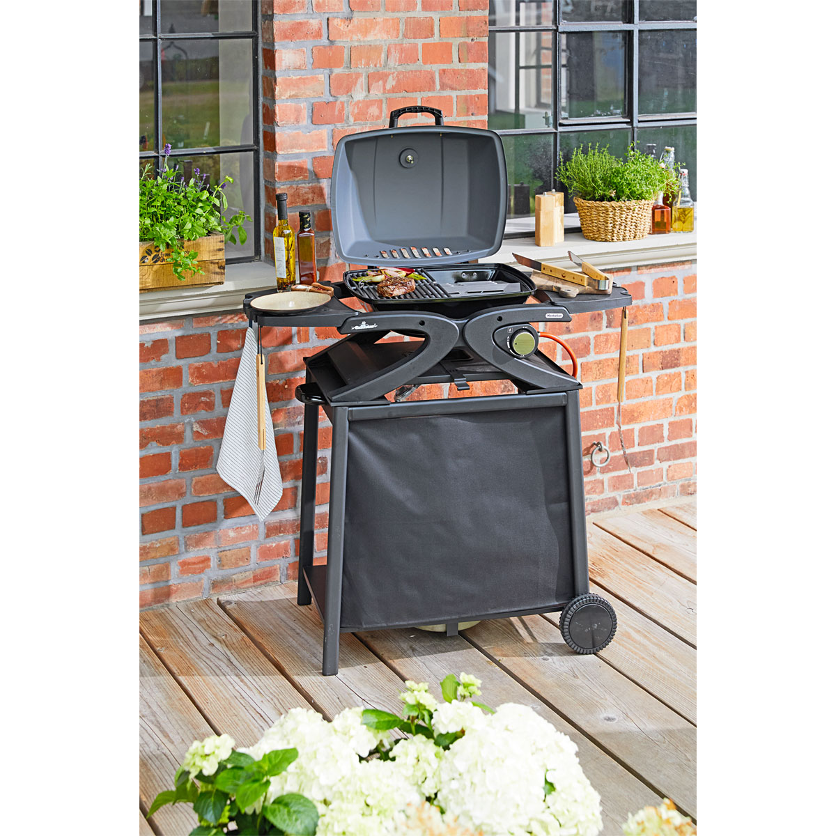Rothmann Grillwagen pulverbeschichtetes Stahl anthrazit Bild 4