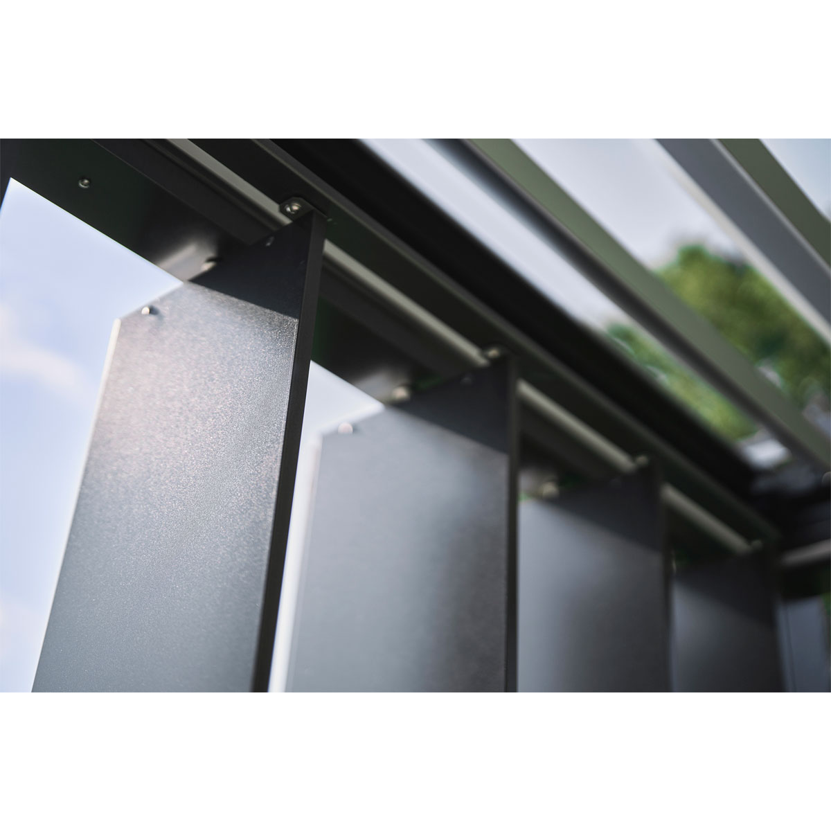 Biohort Lamellenseitenwand Gr. 3,5m dunkelgrau-metallic Bild 2