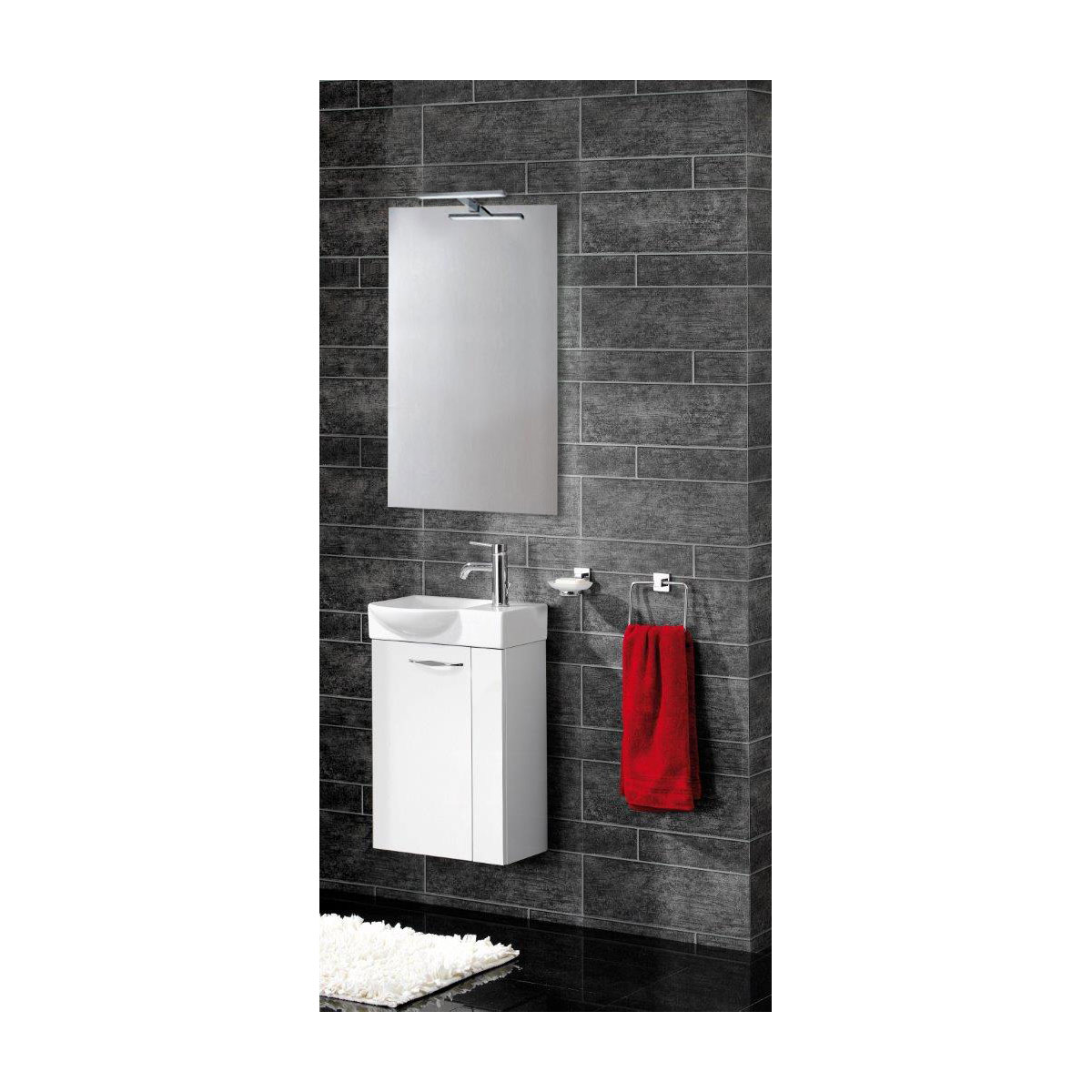 Fackelmann Keramik-Waschbecken für Gäste-WC 45 x 11 x 32 weiß Bild 6