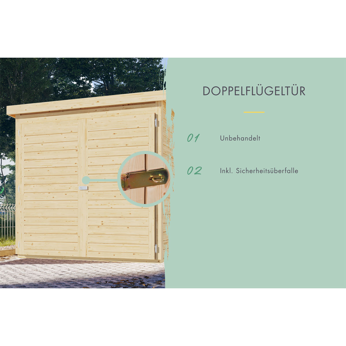 Karibu Fahrradgarage naturbelassen 163 x 217 cm Bild 6