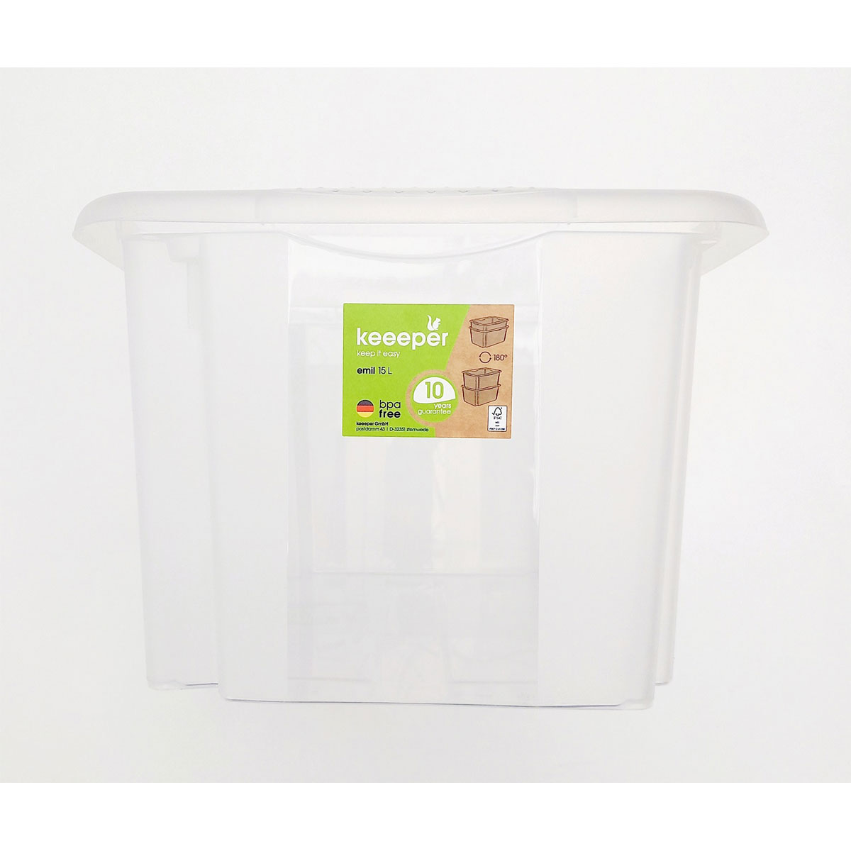 keeeper Aufbewahrungsbox Emil 38 x 20,5 x 28,5 cm 15 L transparent