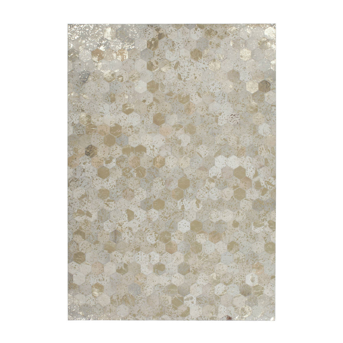 Lederteppich Spark 210 elfenbein/gold