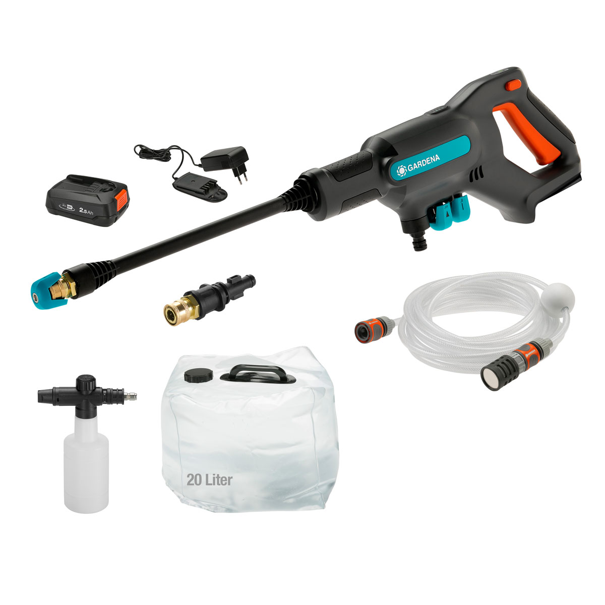 Gardena  Akku-Mitteldruckreiniger-Premium-Set AquaClean 24/18 V P4A 7-teilig