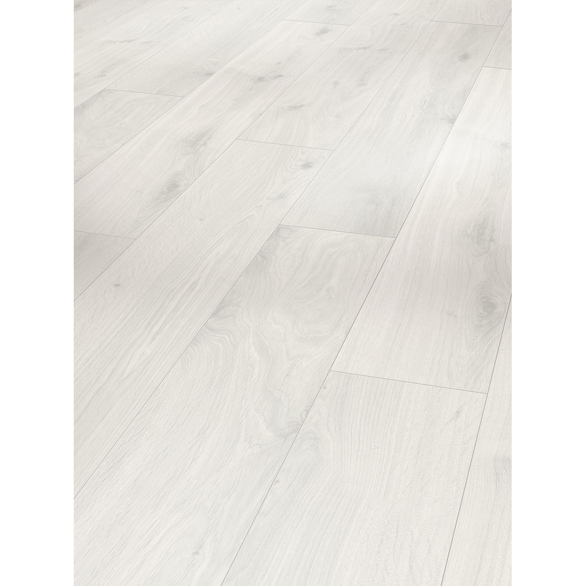 Parador Laminatboden „Basic 400“, Eiche kristallweiß, Holzstruktur, 19,4x128,5 cm