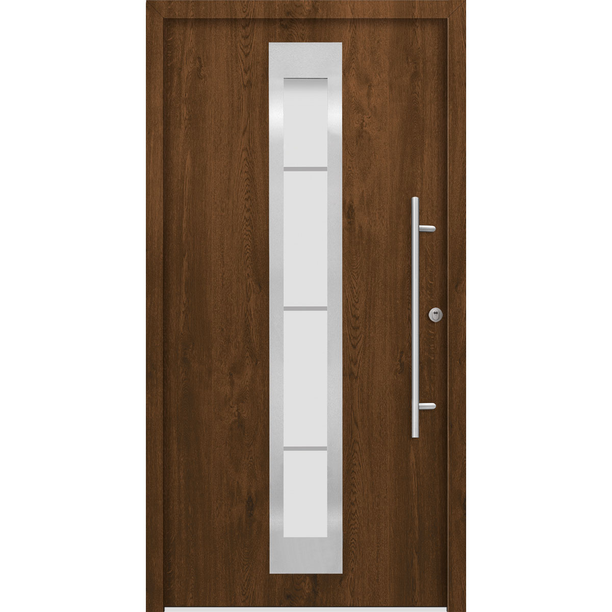SplenDoor Premium-Haustür Passivedoor Malmo RC2 energiesparend einbruchsicher nussbaum 100 x 210 cm rechts