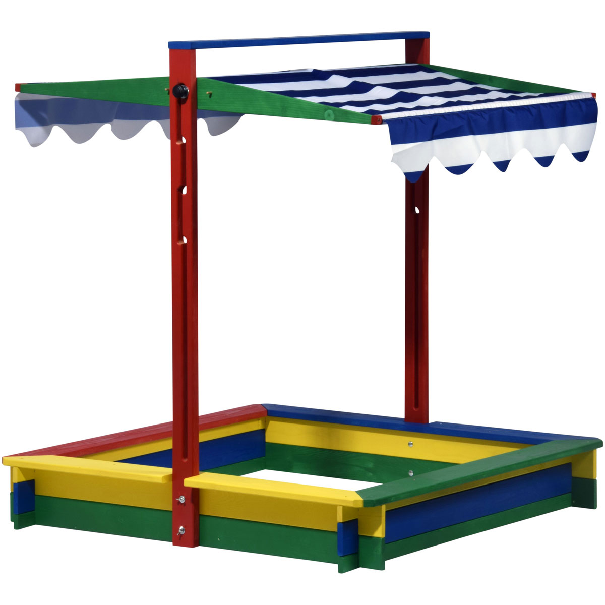 dobar Sandkasten mit Deckel 120 x 120 x 120 cm mehrfarbig Bild 8