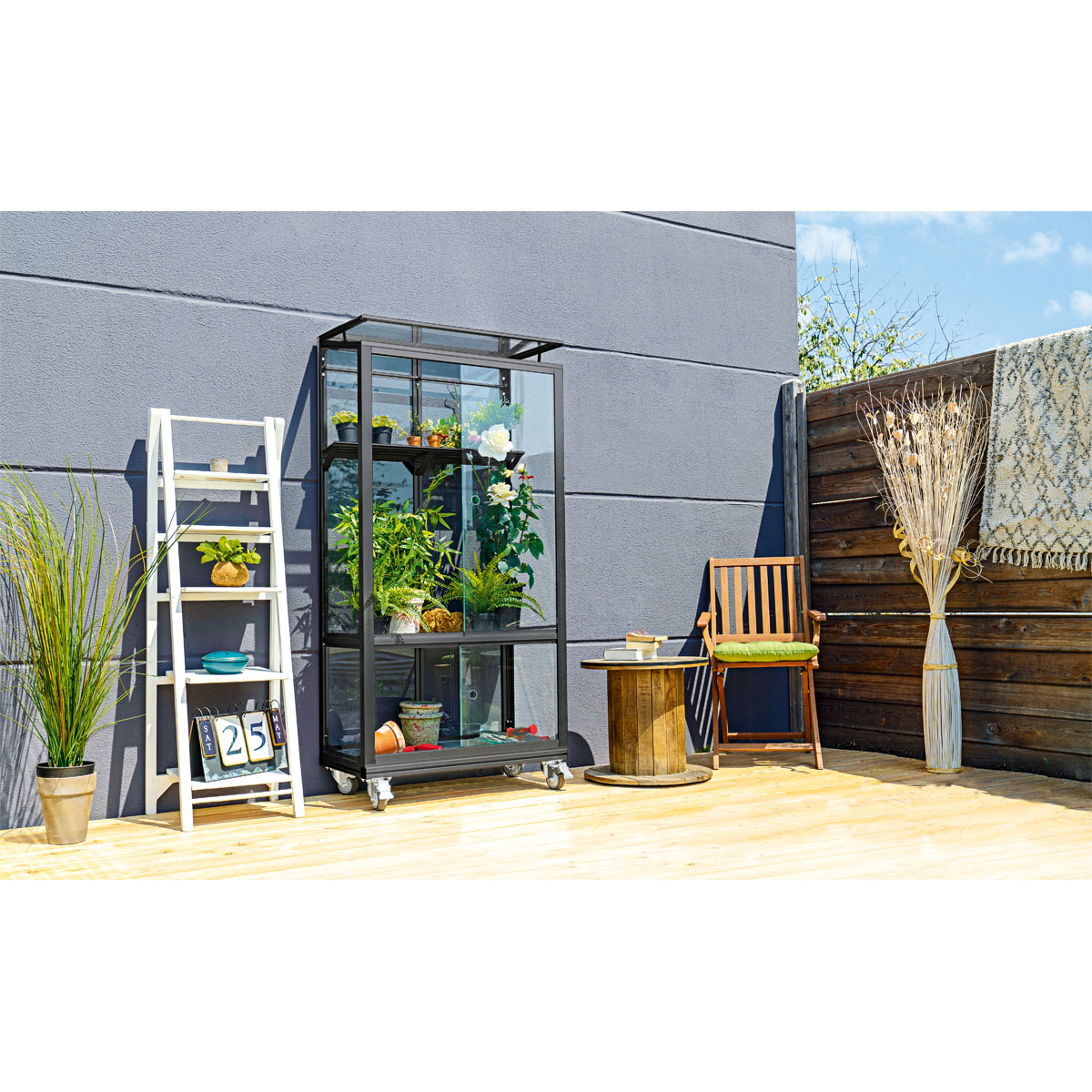 Vitavia Balkongewächshaus 350 0,35m² Rollfundament schwarz Bild 3