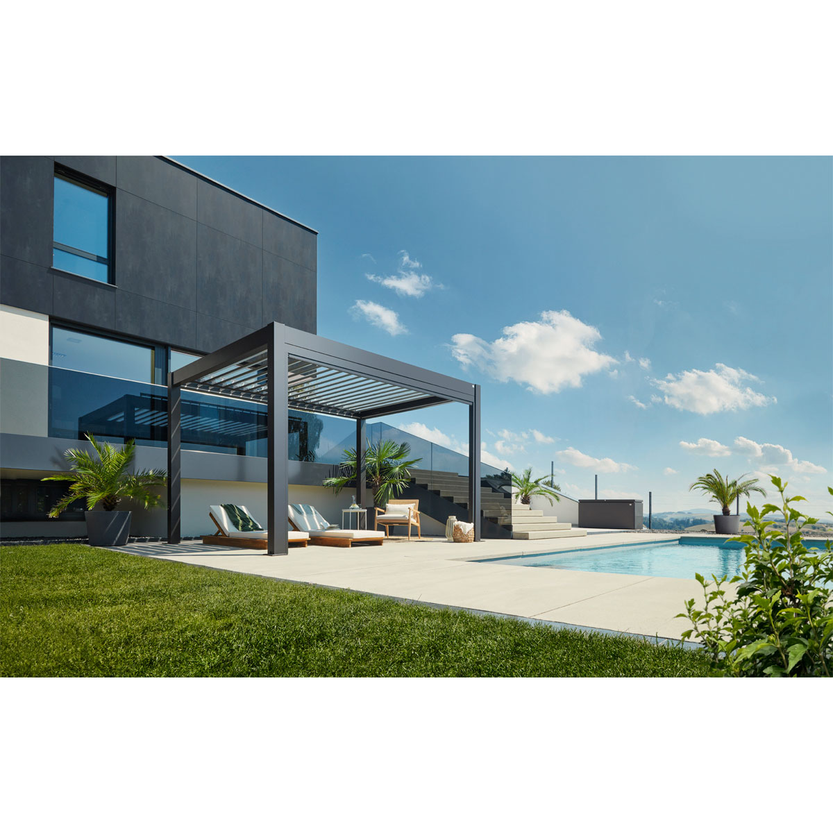 Biohort Pergola Gr. 4 x 3,5 dunkelgrau/silber-metallic Bild 2