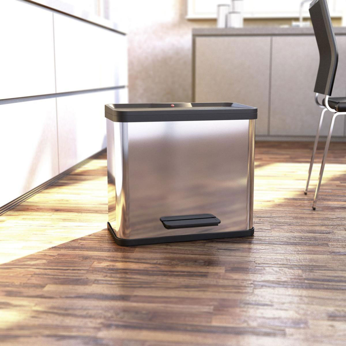 Hailo Trenn-Mülleimer Oeko Trio Plus L 3 x 9 L weiß Bild 9