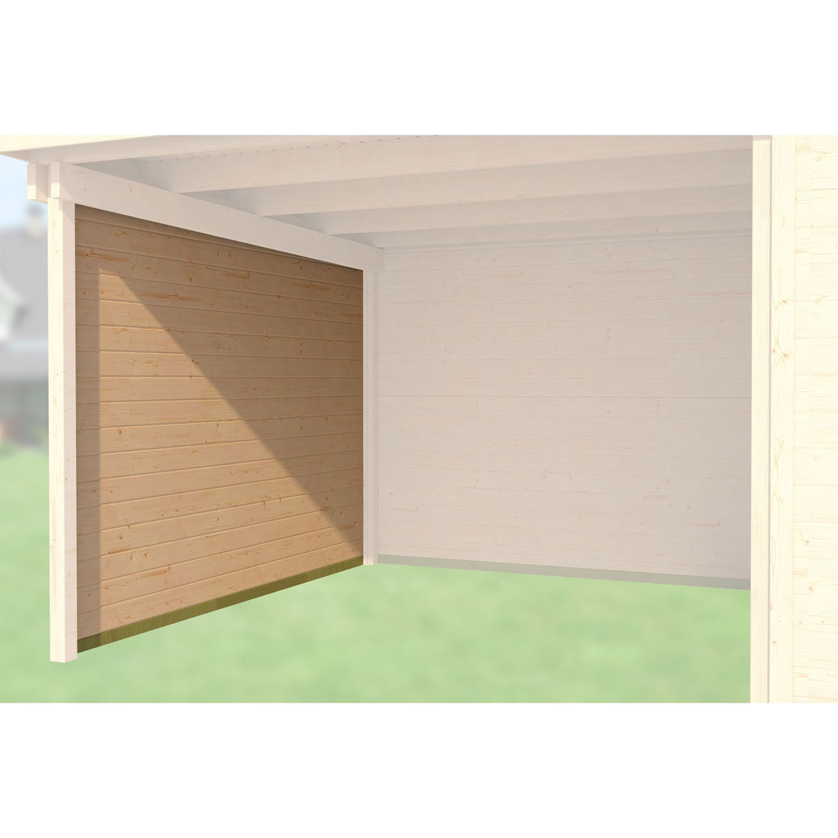 Weka Seitenwand für Gartenhaus 126/172 235 cm natur