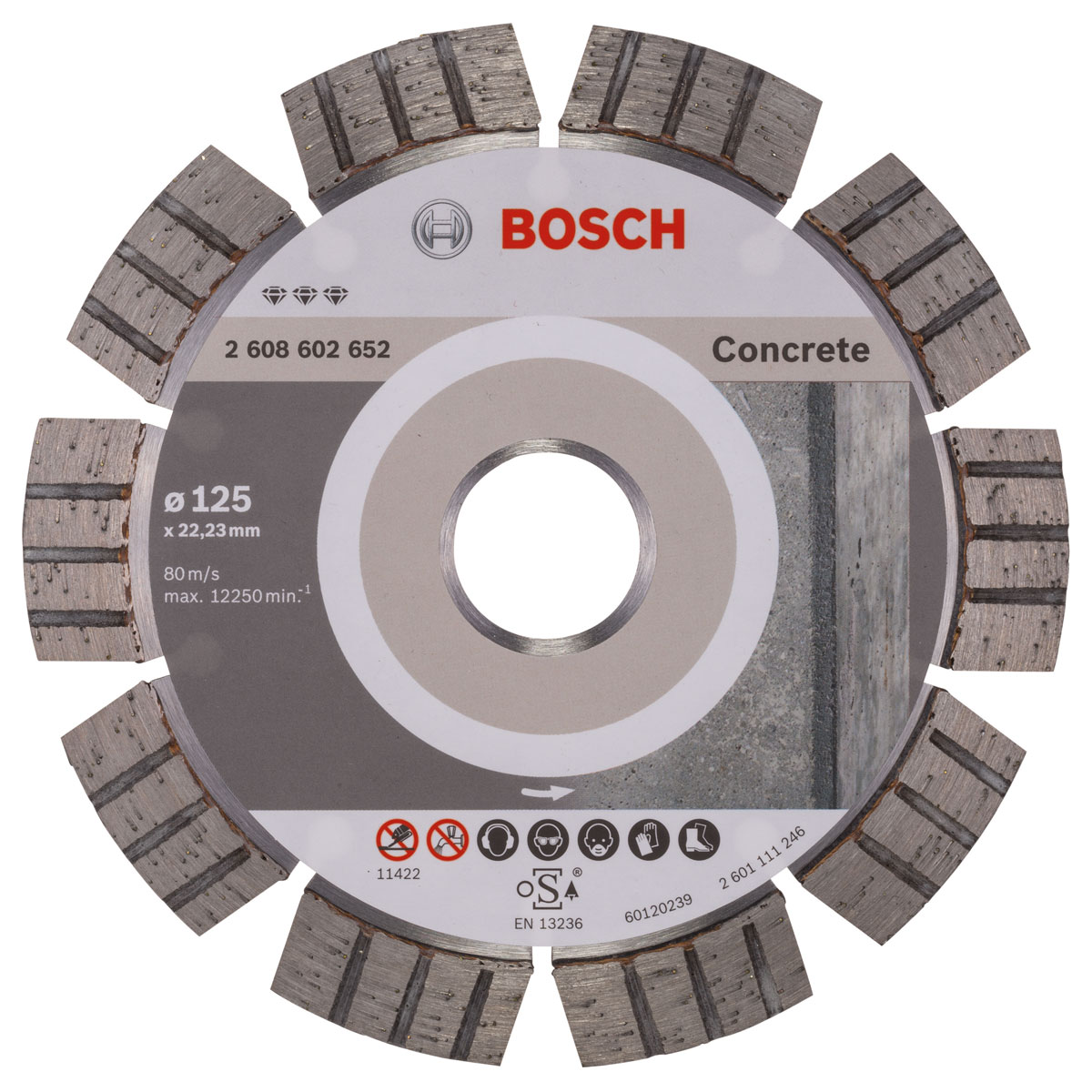 Bosch Professional Diamanttrennscheibe Best for Concrete 125 x 22,23 x 2,2 x 12 mm