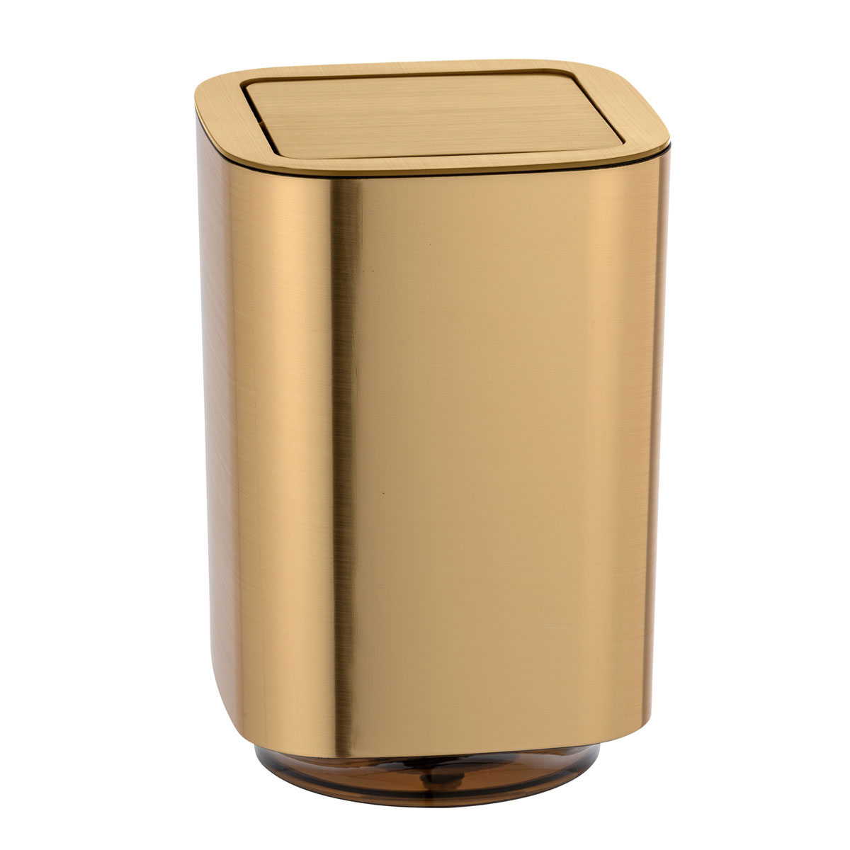 Wenko  Schwingdeckeleimer Auron Gold Kosmetikeimer mit Schwingdeckel 5,5 l