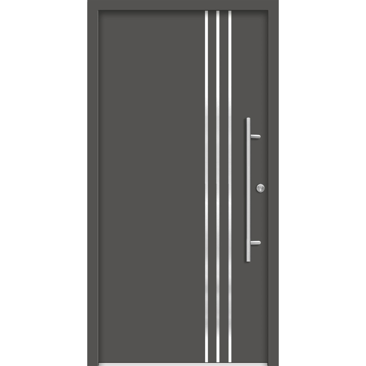 SplenDoor Premium-Haustür Passivedoor Kalmar energiesparend anthrazit 100 x 210 cm rechts