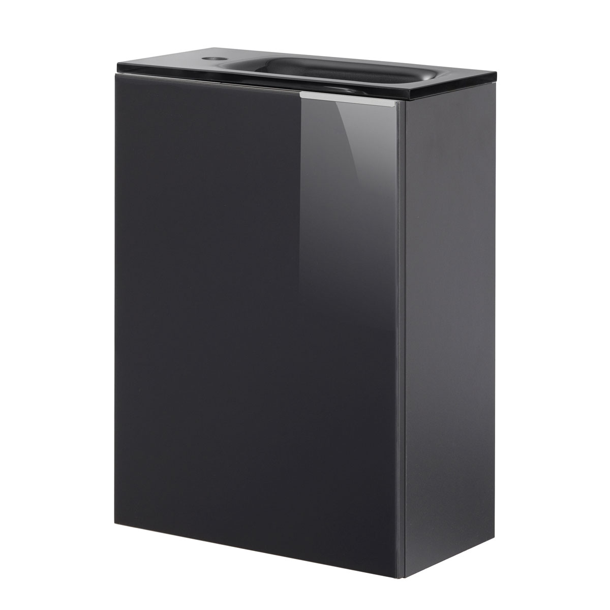 Fackelmann  Gäste-WC Waschtischunterschrank links SBC 440 x 600 x 243 mm anthrazit/lackiertes Glas Anthrazit Bild 3