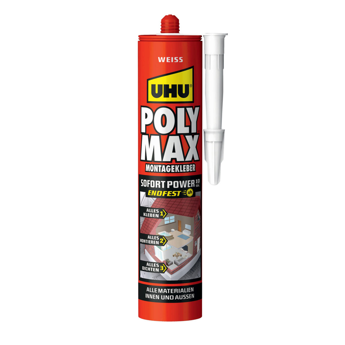 UHU  Montagekleber Poly Max Sofort Power weiss 425 g Bild 2