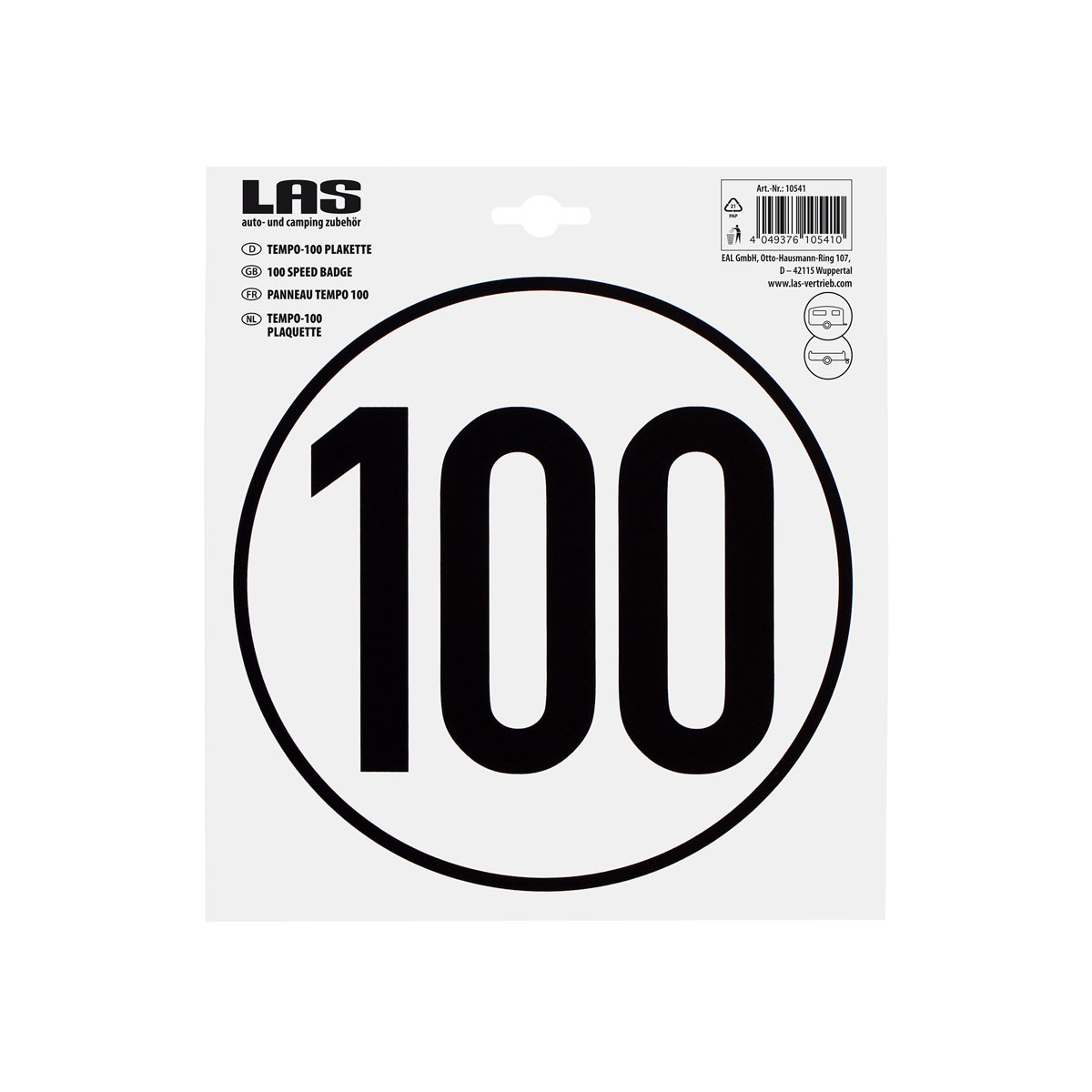 LAS 10541 Tempo-Plakette