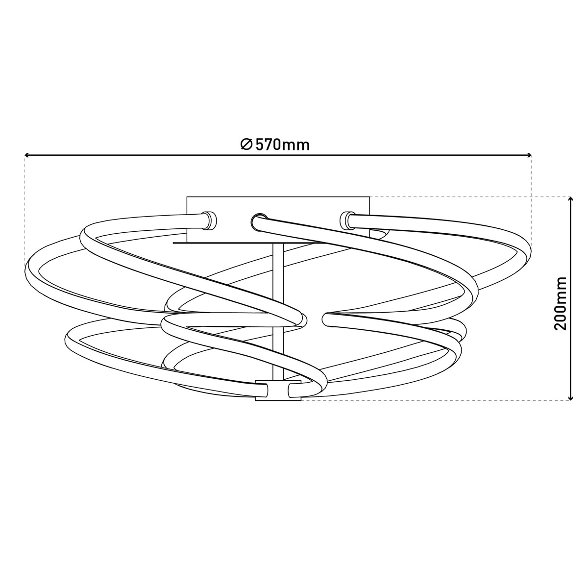 Naeve LED DL Rizado Metall/KSstahl-blank LxBxH: 57x57x20cm dimmbar Bild 11